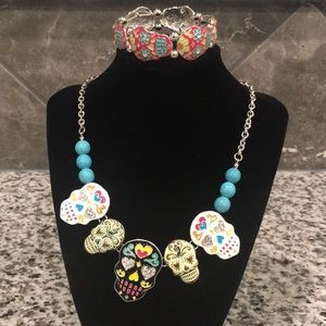 Day of the Dead necklace and bracelet